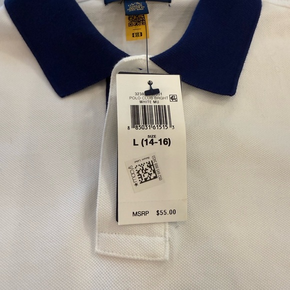 Polo by Ralph Lauren White and Blue Collar Shirt - Picture 6 of 7